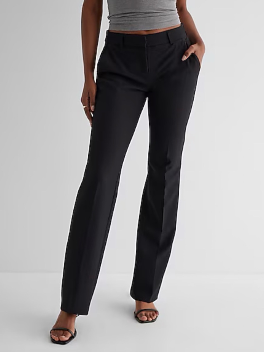 Express Editor Dress Pants Womens 2R Black Low Rise Bootcut Trousers